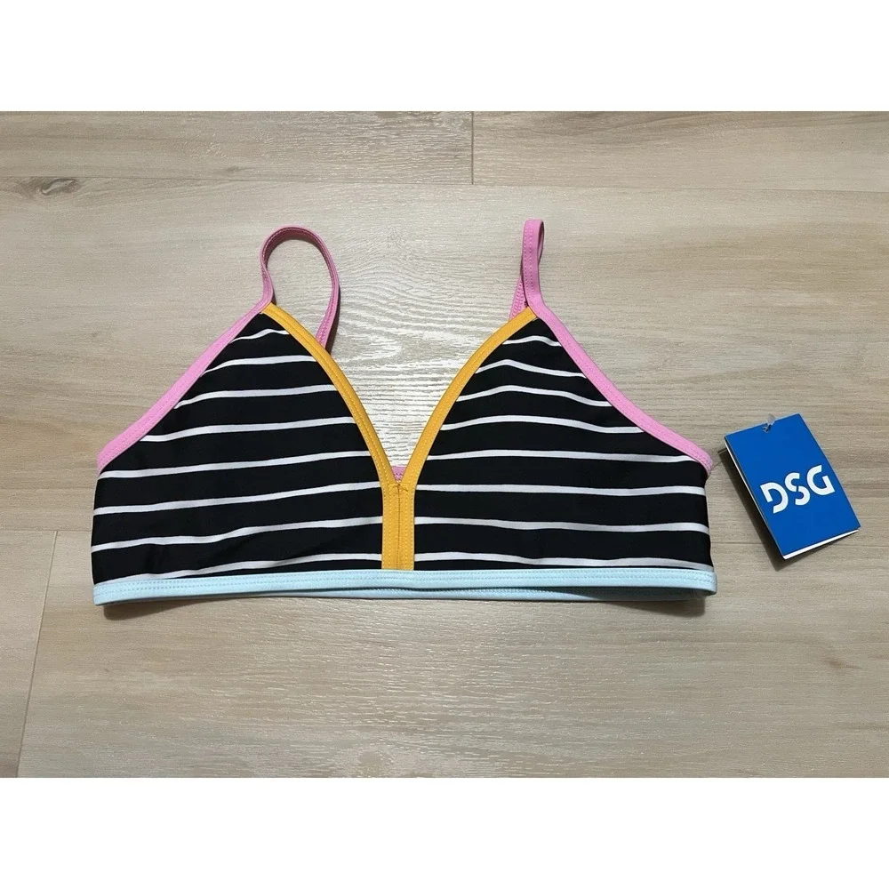Girls DSG Swim Top Multicolor Large Sanibel Stripe Bound Bikini